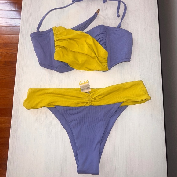 L*Space Blue and Green Swim Bitsy Cut Swim XS - Picture 1 of 1